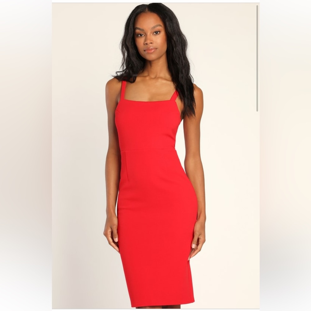 Lulus Red Midi Dress
